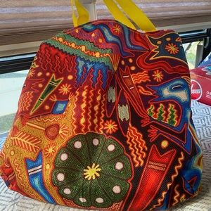 Multi color canvas tote bag. One of a kind!